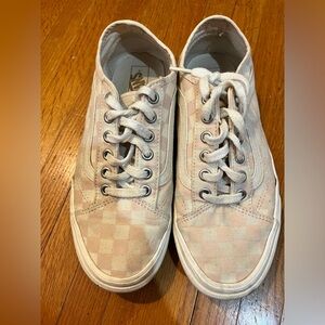 Vans Light Pink Checkered Shoes